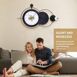 Anmotpe Large Wall Clock Black Modern Wall Clocks Nordic Style Clock Non Ticking Battery Operated Big Wall Clocks for Living Room, Kitchen, Dining Room, Bedroom-36.8X22inch