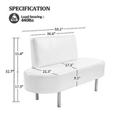 OmySalon Waiting Room Bench Seating,Salon Reception Bench Office Chair with Backrest