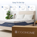 EGOHOME Plush King Size Mattress 14 Inch Memory Foam Mattresses Bed in a Box with Gel Foam and Removeable Fiberglass Free Cover for Cool Sleep and Back Pain Relief, CertiPUR-US Certified