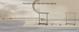 Clothes Rack with Wheels for Hanging Clothes, 17.7 x (36.2-52) x 63.6 Inch