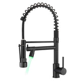 AIMADI Kitchen Faucet,Black Kitchen Faucet,Commercial Faucet with Sprayer Single Handle Single Hole Spring Kitchen Sink Faucet,Matte Black