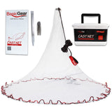 Cast Net | Lead, 4ft Radius, 3/8 inch Mesh for Freshwater and Saltwater Bait Fish BasicGear