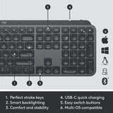 Logitech MX Keys Combo for Business | Gen 2, Full Size Wireless Keyboard and Wireless Mouse
