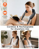 JZBRAIN Neck and Shoulder Massager with Heat : Cordless Kneading Neck Massager for Pain Relief Deep Tissue - 3 Modes, 2 Intensity & 2 Heat Settings, Hands-Free Daily Comfort for Office and Home Use