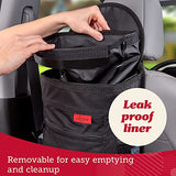 Lusso Gear Car Trash Can - 2.5-Gallon, Black, Round - Leak-Proof & Spill-Proof Lid & Waterproof Removable Liner