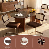 Rattan Dining Chairs, Velvet Fabric Dining Chairs Set of 6