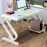 LAKIQ Contemporary Glass Home Office Computer Desk Rectangular Gaming Desk