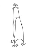 Floor-Standing Easel Stand with Decorative Embellishments and Adjustable Hooks, 71.25 inches Tall, Steel Construction - Black