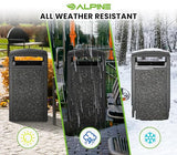 Alpine Industries 40 Gallon Commercial Outdoor Trash Can, Metal with Removable Bin & Locking Lid (Black, Grey Stone)