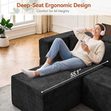 omfy Chenille Cloud Couch with Deep Seat, Sectional Couches for Living Room, No Assembly Required