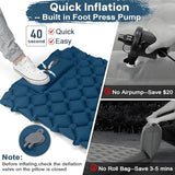 VALEHOWL 1.8 Pounds Ultralight Camping Sleeping Pad - R-Value 3.0 for 4 Seasons, Durable & 100% Waterproof Outdoor Air Mattress, Compact Sleeping Mat for Hiking, Backpacking, Travel