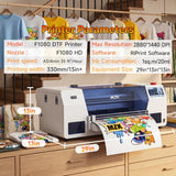 MZK A3 Pro F1080 DTF Printer& Shaker&Laptop&Purifier,2X-Speed VS L1800,24/7 Auto-Maintenance+White Circulation+Printhead Anti-Clog,T-Shirt Printing Machine