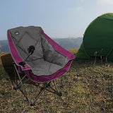 Northroad Oversized Foldable Camping Chair with Cell Phone Holder,Outdoor Padded Lawn Chair w/Cup Holder,Carry Bag for Beach, Hiking, and Picnics,Heavy-Duty 300-lbs Capacity, Purple