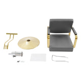 ZAWAYINE Barber Salon Chair, Hair Salon Chair for Hair Stylist for Barbershop Home Height Adjustable & 360° Swivel Styling Barber Chairs Spa Beauty Equipment, Max Load Weight 440Lbs (Grey+Gold)