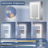 ExBrite LED Lighted Bathroom Medicine Cabinet with Mirror, 24 x 30 Inch, Recessed or Surface Mount, Anti-Fog