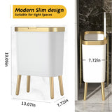 Procade Bathroom Trash Can with Lid, Plastic Garbage Can with Legs,