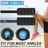 VBSD Adjustable Ankle Weights for Men Women, 7lbs/Pair Leg Weight Straps, Weighted Ankle Weight Set with Removable Sandbags for Walking Running Yoga Physical Therapy Gym Home Workout