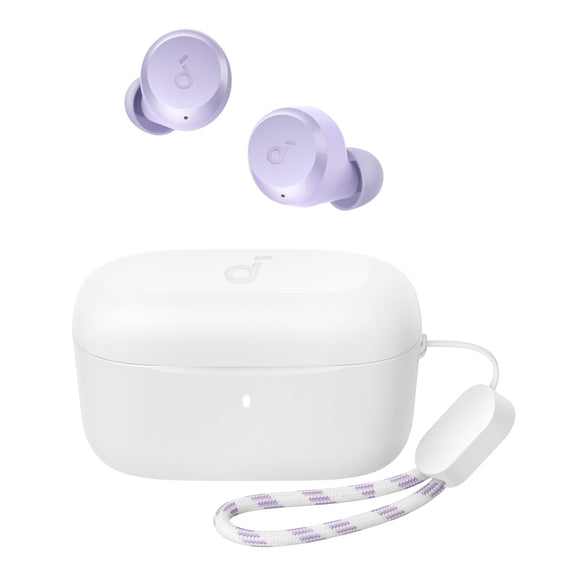 True Wireless Earbuds, Bluetooth 5.3, App, Customized Sound, 28H Long Playtime, Water-Resistant, 2 Mics (Purple) Soundcore