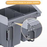 Double Pull-Out Under-Cabinet Trash Can with Lid, Sliding Kitchen Recycling Bin, Soft-Close Waste Container for Garbage Classification (40L Total Capacity)