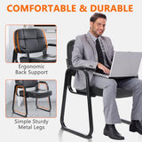Big & Tall Waiting Room Guest Chair with Bonded Leather Padded Arm Rest and Sled Base for Office