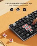 Mechanical Keyboard and Mouse, Wireless Rechargeable Aluminum Keyboard Mouse, 2.4G+Dual Bluetooth