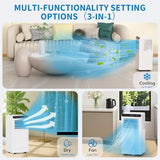 GlowSol 8,000 BTU 3-in-1 Portable Air Conditioner: Cools, Fan & Dehumidifies Up to 350 Sq.Ft - Remote, 24H Timer for Home/Office