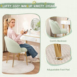 Hobooment Vanity Chair,Accent Makeup Comfy Cute Desk Girls Fluffy Chairs