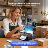 Thermal Printer with Touchscreen – Upgraded Bluetooth 4x6 Thermal Label Printer with Label Holder for Small Businesses, Compatible with Phone, PC, Tablet, Etc