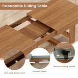 Extendable Dining Table 70.9” to 86.6” for 8-10 Person, Modern Expandable Table with U-Shaped Wooden Legs
