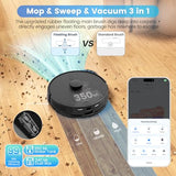 Robot Vacuum and Mop Combo, Self-Emptying, 60-Day Capacity, Home Mapping, Schedule, Wi-Fi/App/Alexa/Remote, 180mins Runtime AIRROBO