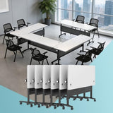 47.2in Folding Conference Table, Modular Meeting Table with Wheels 2Pack