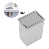 Wakauto Stainless Steel Countertop Trash Can Swing Lid Built-in Kitchen Bin