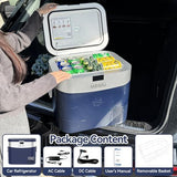 Megiu Car Refrigerator Portable Car Fridge 12V Refrigerator 23 Quart (22 Liter) Freezer Compressor Cooler 12V/24V DC -0.4℉~+59℉ (Blue)