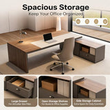 71 inch L Shaped Executive Desk with Drawers, Modern Large Home Office