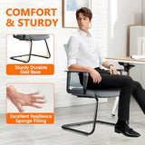 CLATINA Office Guest Chair with Adjustable Lumbar Support and Mesh Back Computer Chairs with Sled Base Desk Chair no Wheels