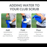 Club Scrub Towel Pro, Golf Club and Ball Cleaning Pouch with Attached Towel, Waterproof Exterior + More (Blue)