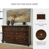 Signature Design by Ashley Porter Traditional 7 Drawer Dresser, Dark Brown