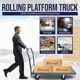 5Seconds Platform Cart Industrial Dolly Heavy Duty 48” X 24” Platform Hand Push Truck Commercial Cart