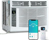 Window Air Conditioner 6,000 BTU with WiFi, Energy Saving Window AC Unit Cools Up to 250 Sq.Ft. with Remote & App Control & Timer, 115V Air Conditioner for Bedroom, Living Room, and Small Room