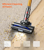 NADALY Cordless Vacuum Cleaner, 500W 40KPA Stick Vacuum with 45min Runtime, Anti-Tangle Self-Standing Vacuum Cleaners for Home, Lightweight Vacuum for Hardwood Floor/Carpet/Pet Hair, Bronzed Gold