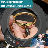 Magnifying Glass with Light and Stand, 2-in-1 Desk Lamp & Clamp Light, Seylae 5 Color Modes