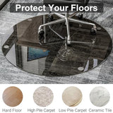 Round Tempered Glass Chair Mat for Carpet & Hardwood, Heavy-Duty Glass Floor Mat for Office Chair