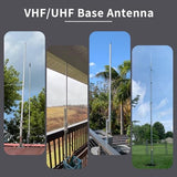 UAYESOK Amateur Base Antenna Dual Band 2m/70cm 7.2ft Fiberglass Mobile Radio Antenna Vertical Base Station Antenna 5.5/8.5dBi So239 Connector for Repeater System Radio Scanner Vehicel Truck