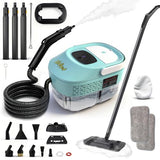 Zerpyor Steam Mop, 19 in 1 Detachable Steam Cleaner, 54OZ Tank, 10S Heat-up, Pressurized Deep Cleaning Steamer, 3-Level Temp & 221°F for Floors, Carpets, Tiles, BBQ grill, Car, Window (MINT GREEN)