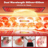 VITALCROSS Large Red Light Therapy Pad for Body 24"x12", 660nm & 850nm Near Infrared Light Therapy Belt 35w with 10-90min Timer Setting for Back, Waist, Shoulder & Joints Alleviate Discomfort