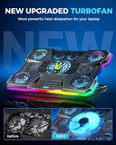 Laptop Cooling Pad, RGB Lights Laptop Cooler 9 Fans for 15.6-19.3 Inch Laptops
