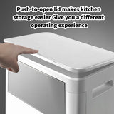 WanWanKa Trash Can with Lid, Large Tall 8 Gallon Commercial Trash Can, Plastic Waste Bin with Press top Lid, White Garbage Can Suitable for Kitchen, Bathroom, Bedroom, Living Room, Office WanWanKa