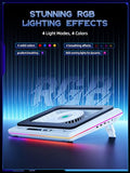 llano RGB Laptop Cooling Pad, White, Powerful Turbofan, Quiet Cooling, Touch Control