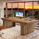 70.9-Inch Executive Desk, Large Wooden Computer Office Desk, Modern Writing Table Business Workspace Home Office Furniture