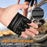 RYMNT Minimal Workout Gloves,Short Micro Weight Lifting Gloves Grip Pads with Full Palm Protection & Extra Grip, Leopard-Small